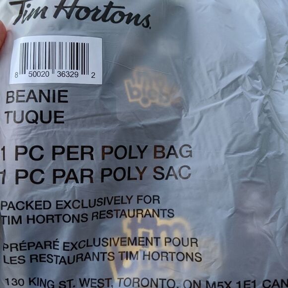?tim Hortons x Justin Bieber limited edition black beanie hat